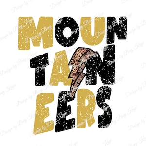 Custom Digital Design Request: MOUNTAINEERS With Lightning Bolt Sublimation Instant Digital Design Download/No Product Will Ship