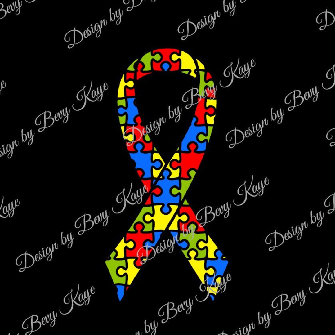 Instant Download SVG Autism Awareness Ribbon With Puzzle Pieces Instant