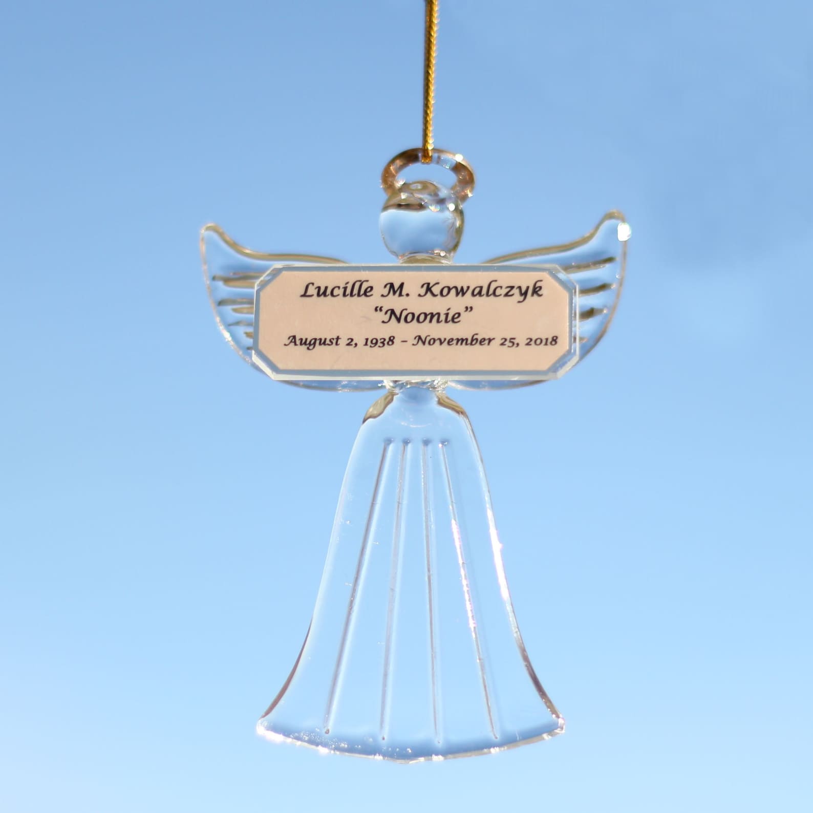 Personalized Hand Blown Glass Angel Ornament to Memorialize Etsy