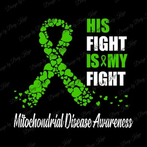 Digital Design Download of His Fight Is My Fight Mitochondrial Disease Awareness SVG, PNG, and JPG File Format/Instant Design Download