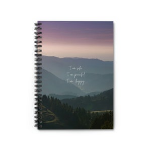 Peaceful Affirmation Journal | Spiral Notebook - Ruled Line | Nature Design | Manifestation | Mental Health