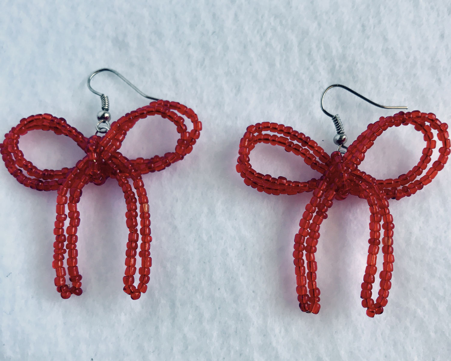 Beaded bow deals earrings