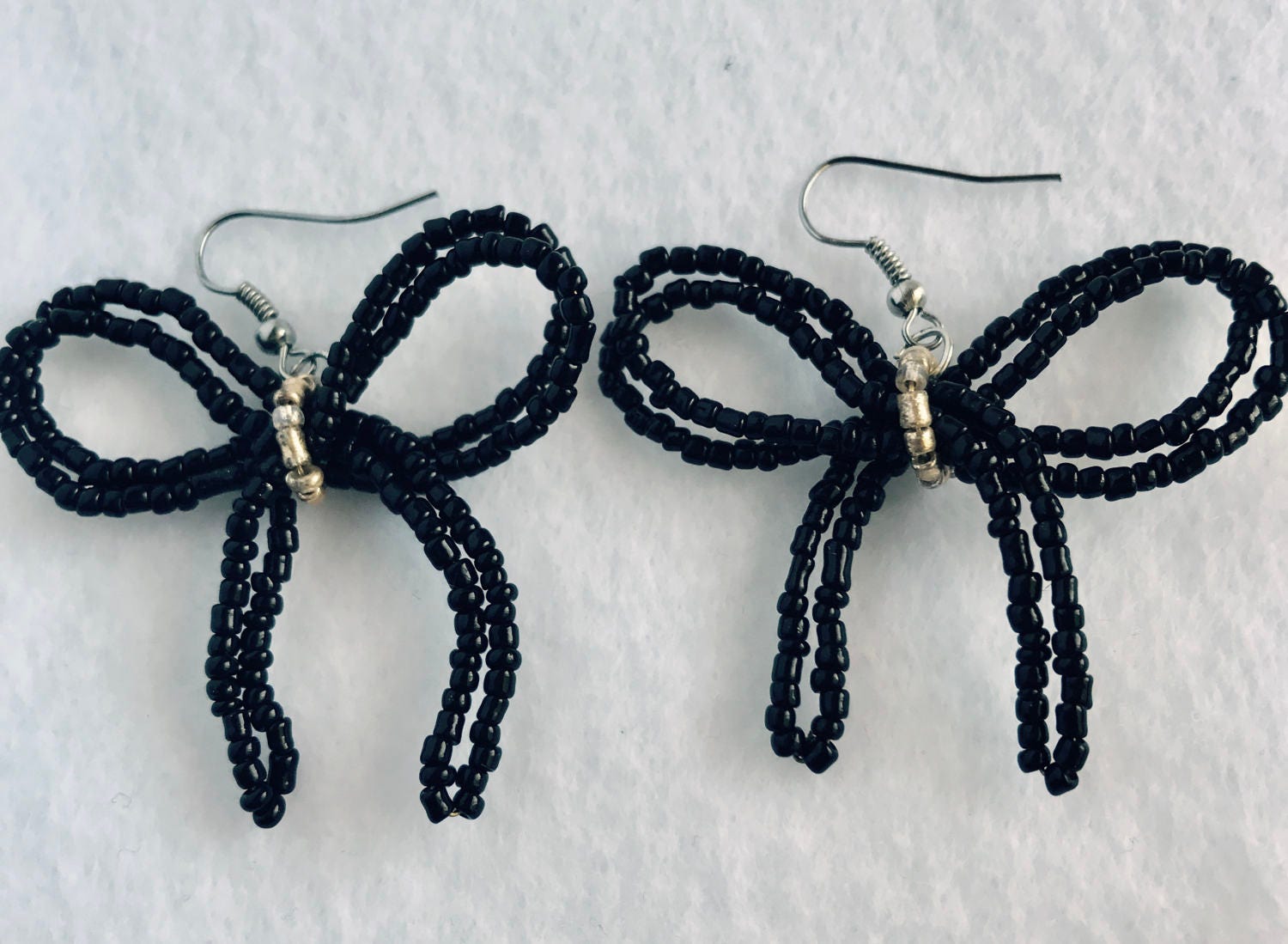 Beaded bow earrings new arrivals