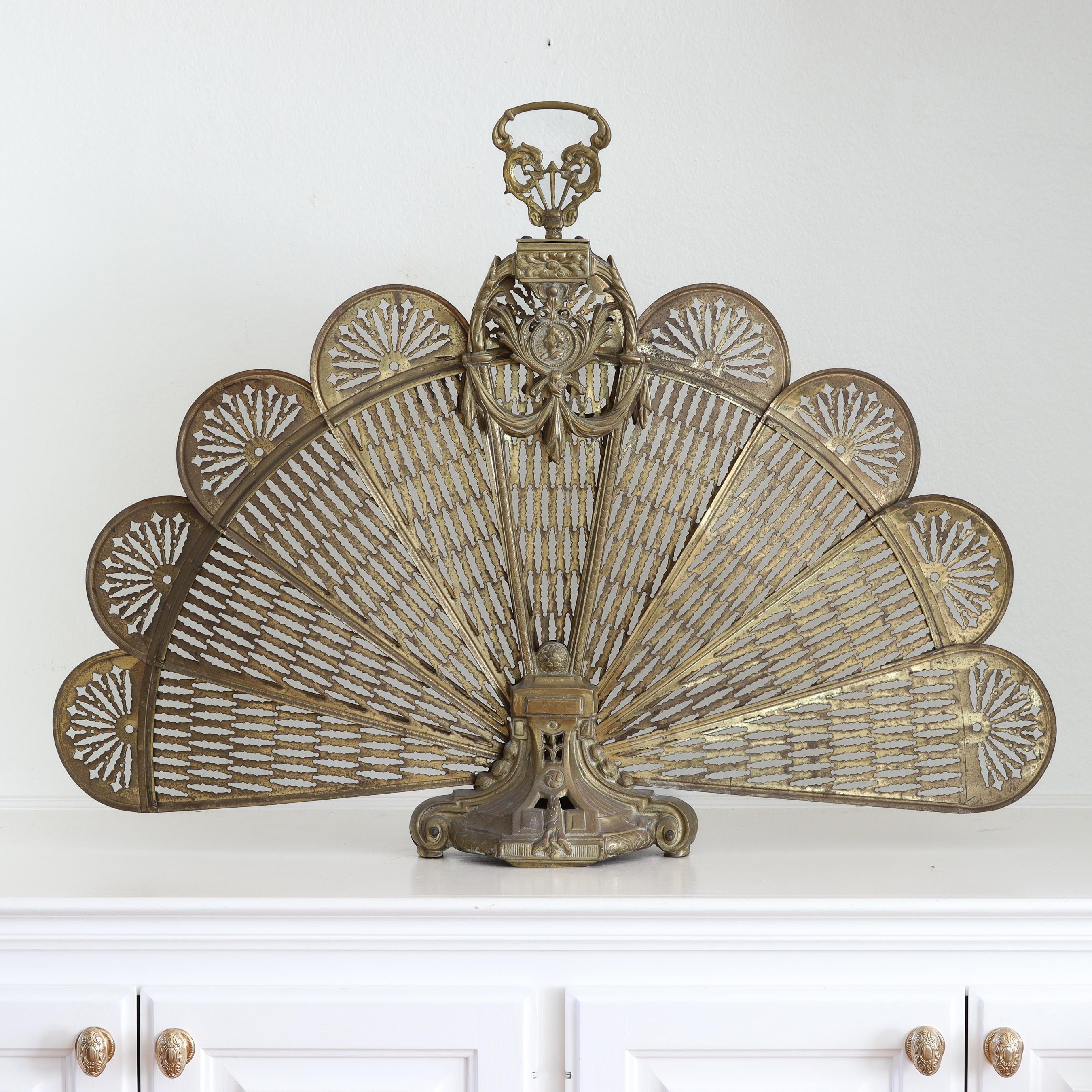 Antiques Atlas - French Chateau Brass Fire Screen / Fire Guard