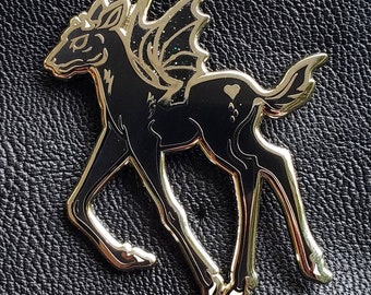 Black Batfawn - Goth Enamel Pin - Deer Pin - Fantasy Creature - Goth Gifts - Goth Brooch - Fawn Jewelry - Fawn Pin