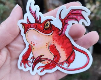 Devil Toad Sticker - 3 Inch - Halloween Frog