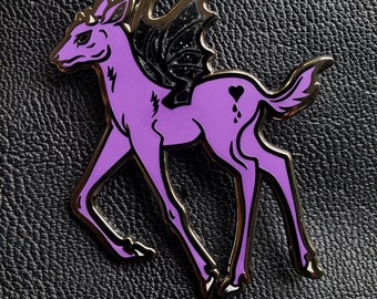 Purple Batfawn - Goth Enamel Pin - Deer Pin - Fantasy Creature - Goth Gifts - Goth Brooch - Fawn Jewelry - Fawn Pin
