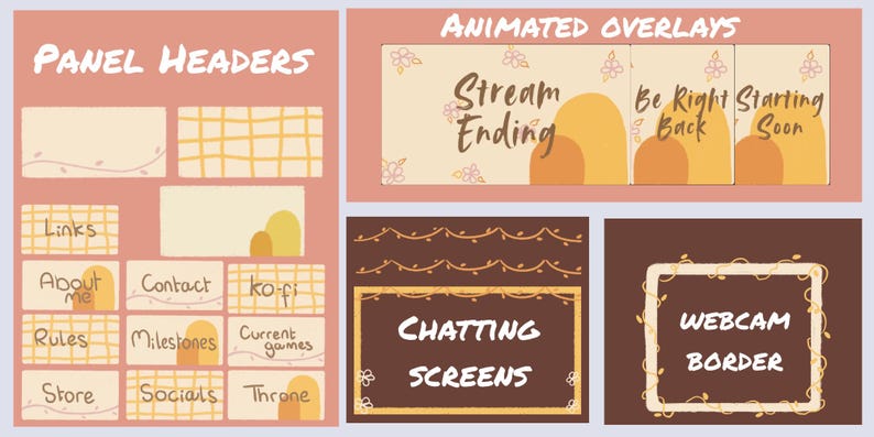 Yellow & Orange Twitch Stream Package - Animated, Borders, Panels - Etsy
