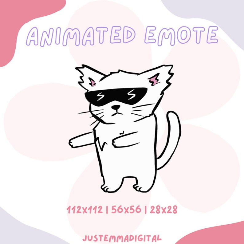 White Cat Dancing Animated Emote - Etsy