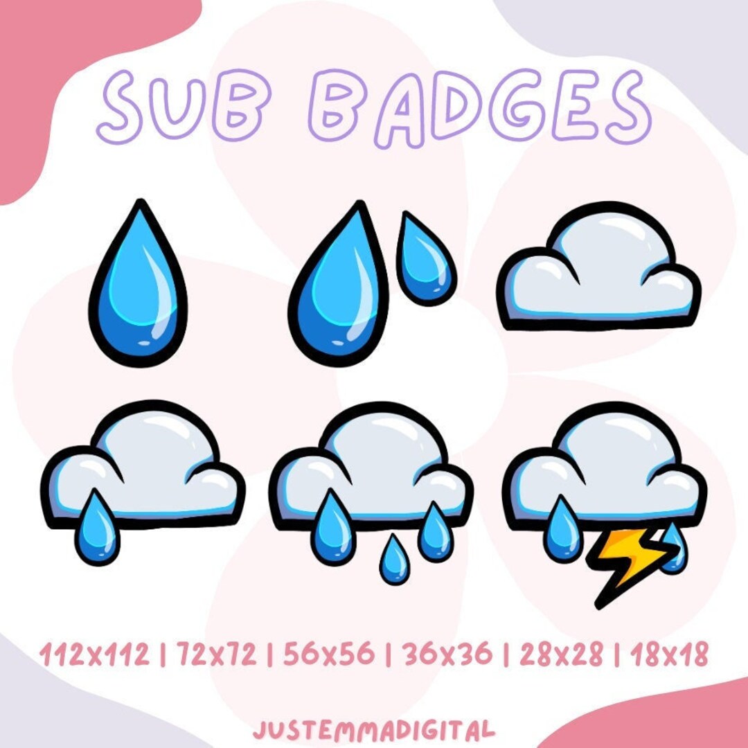 Storm Rainclouds Twitch Sub Badge Set - Etsy