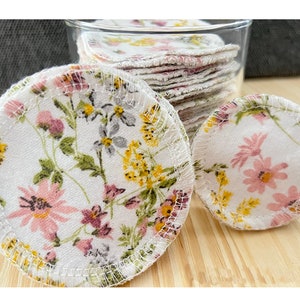 Reusable Cotton Rounds: Plum Blossom Makeup Remover Pads, Prairie Dream Design