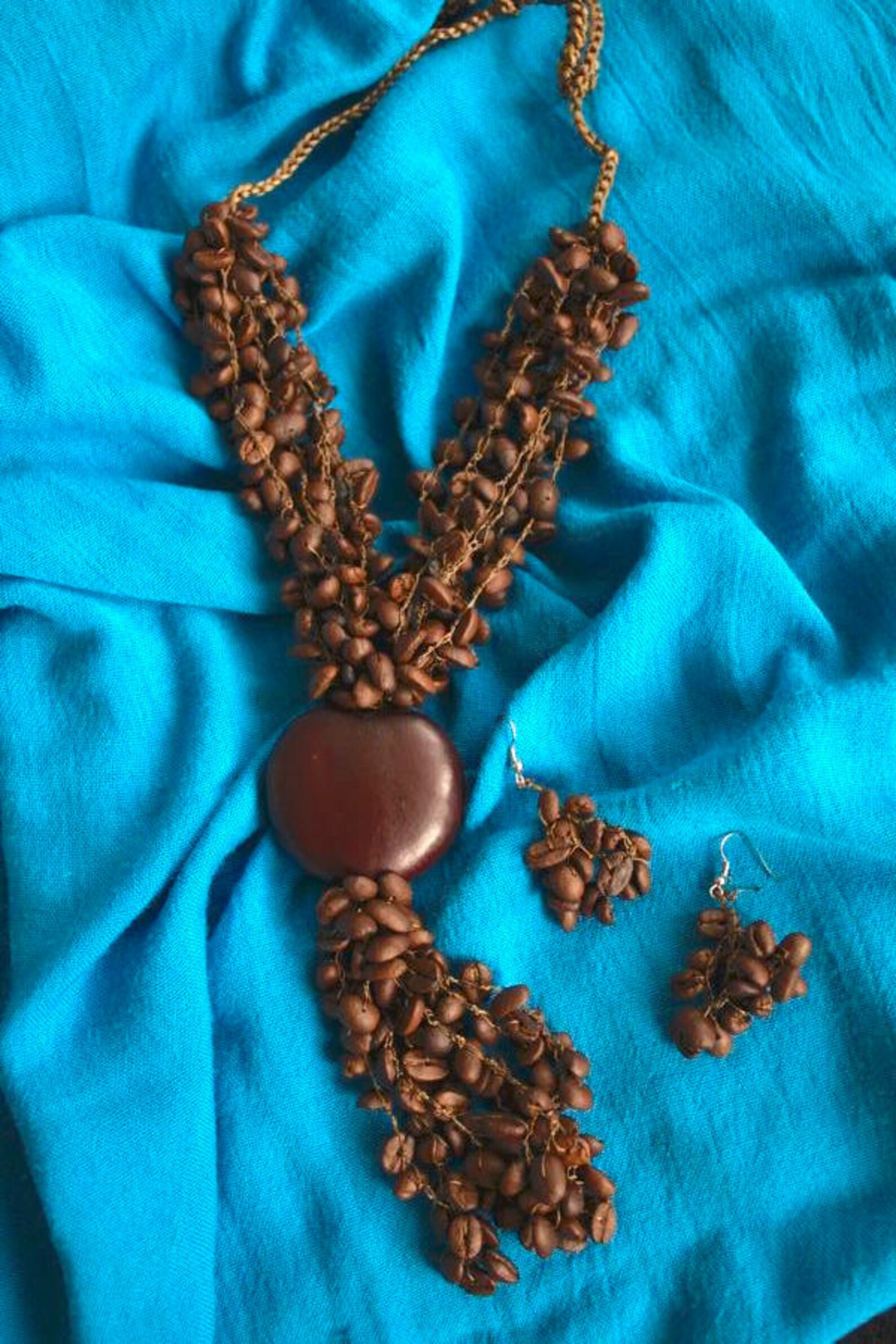 25 OFF Coffee bean & congolo Seed Jewelry Set Brown Etsy
