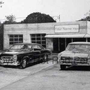 1966 & 1967 Pontiac GTO Customized Pencil Drawing Print