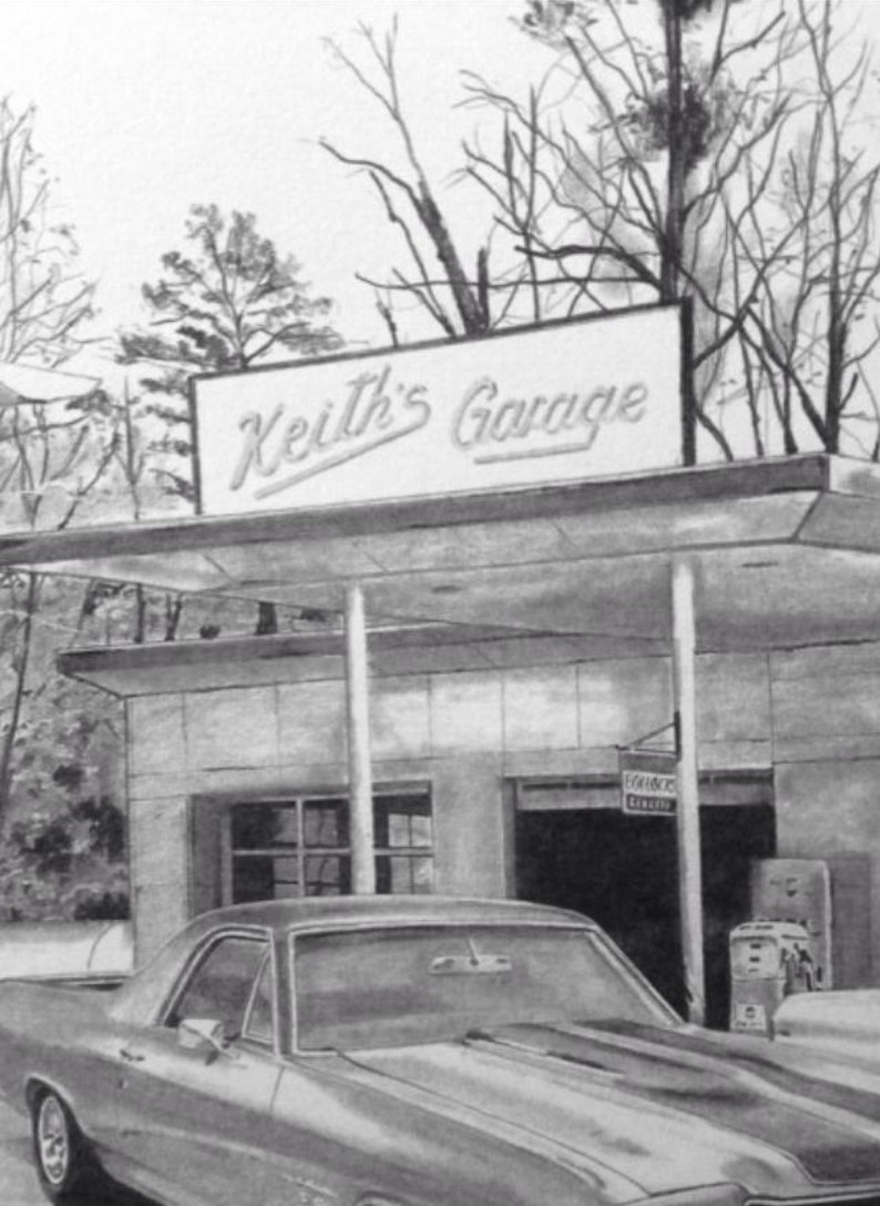 48 Anglia /& 55 Chevy Gasser Dragster Customized Pencil Drawing Print