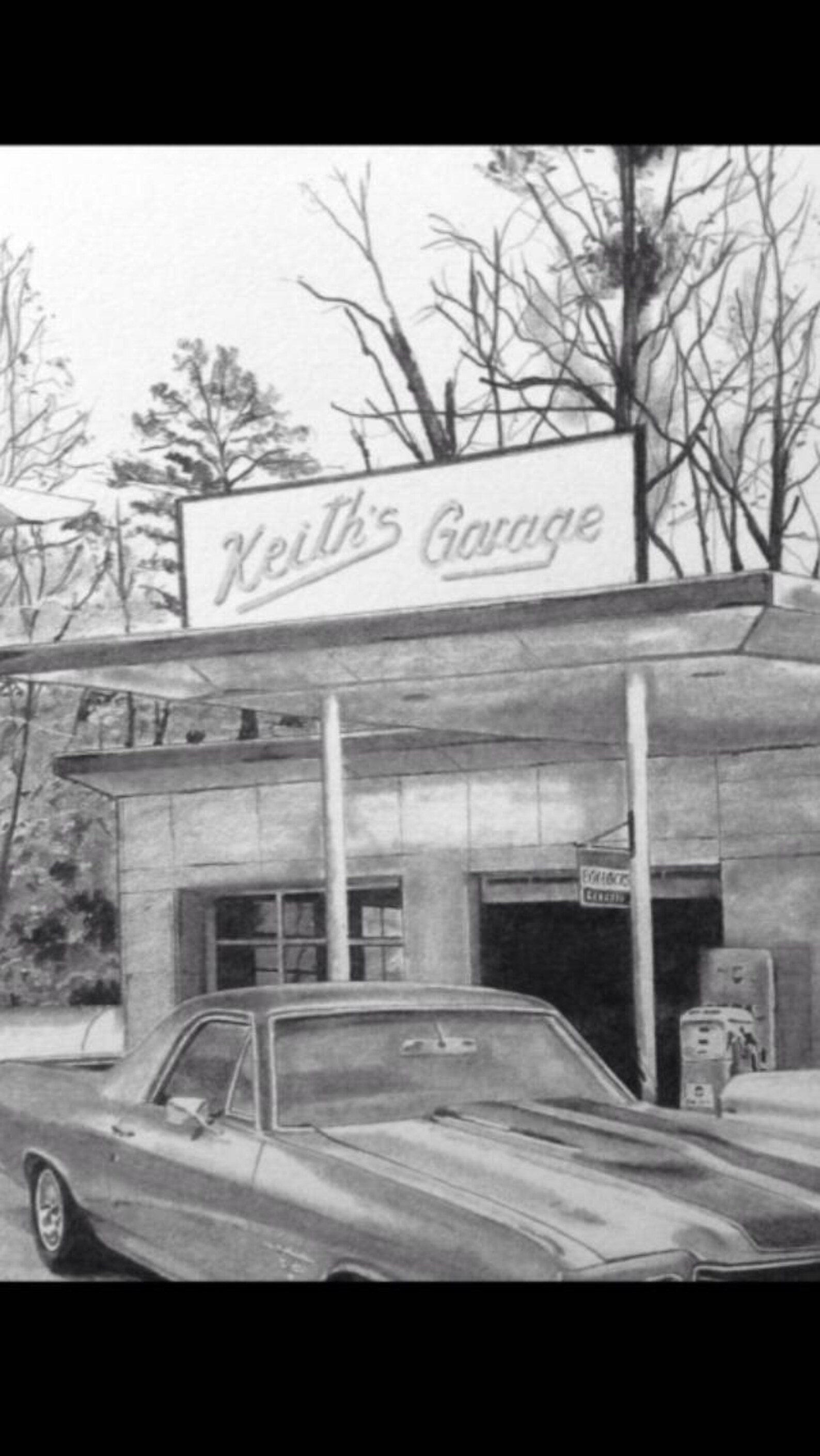 Ford Falcon Junkyard Garage Art Personalized Pencil Drawing Etsy
