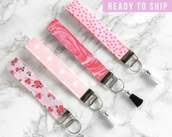 Custom Wristlet Keychain, Girly Keychain with Silver accents, Key Fob Wristlet, Key Wristlet with Tassel Keychain, Keychain Wristlet