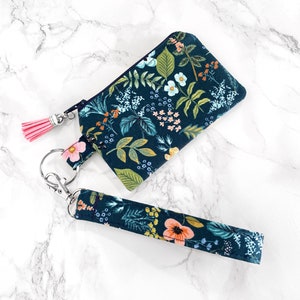 Rifle Paper Co Minimalist Keychain Wallet, Wallet for Women, Keychain Card Holder, Wristlet Keychain Wallet, Floral Key Fob Wallet