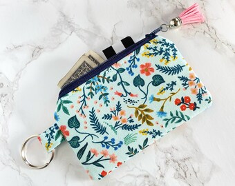 Wave wallet wallet cork and recycled cotton Christmas gift handmade Wallet handbag