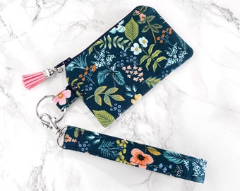 Rifle Paper Co Minimalist Keychain Wallet, Wallet for Women, Keychain Card Holder, Wristlet Keychain Wallet, Floral Key Fob Wallet