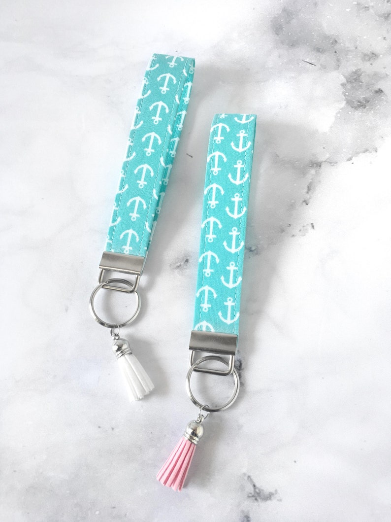 Nautical Anchor Wristlet Keychain Custom Key Fob Wristlet Etsy