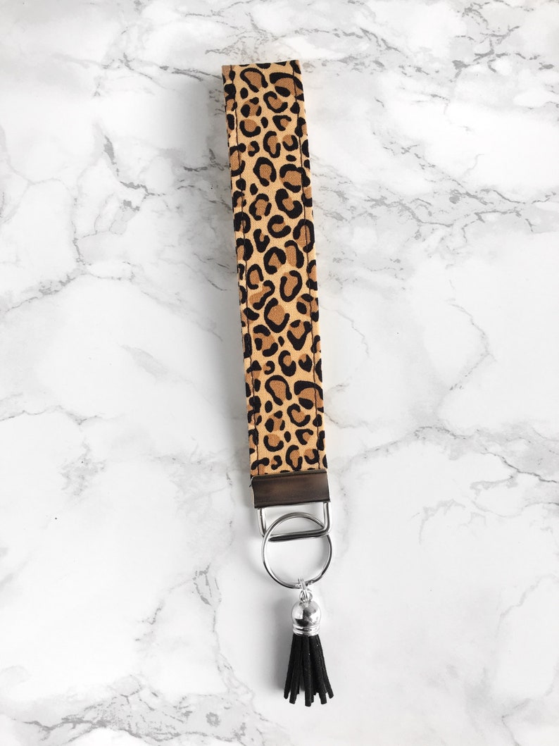 Cheetah Print Wristlet Keychain Girly Keychain Stocking | Etsy