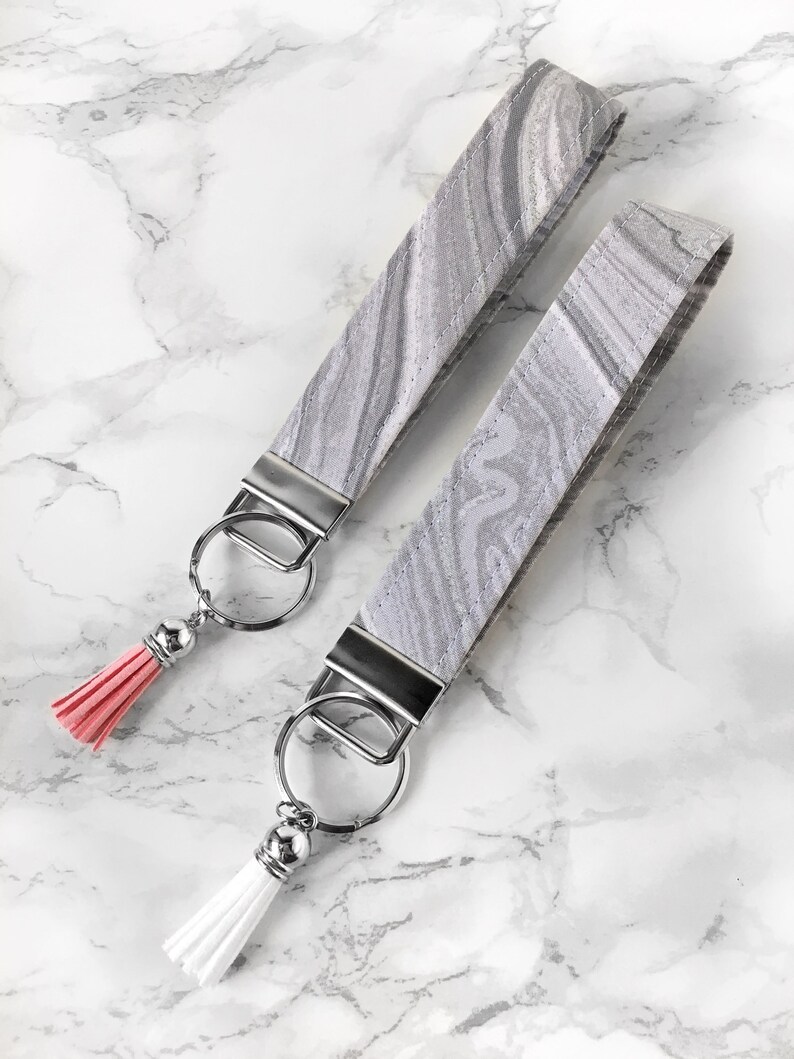 Marble Swirl Key Wristlet Glitter Girly Keychain Marble Key Etsy