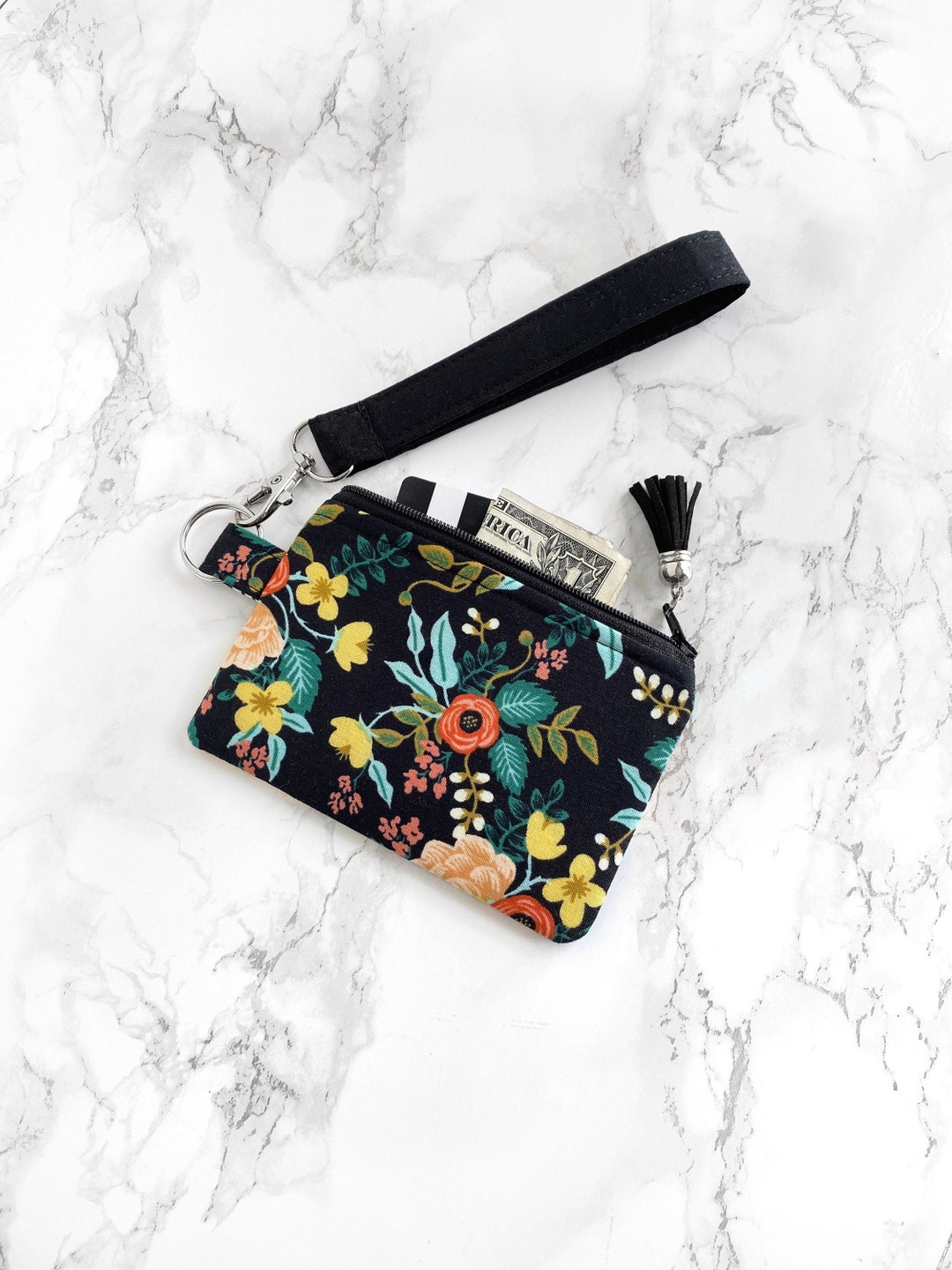 Rifle Paper Co Minimalist Keychain Wallet, Boho Keychain Card Holder ...