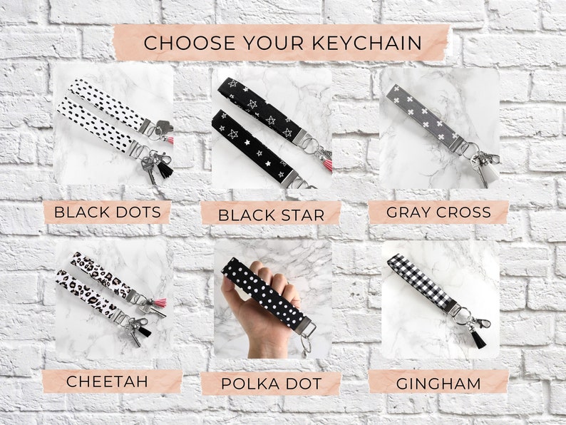 White Keychain Wristlet Lanyard for Women Cheetah Key Fob Etsy