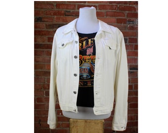 Women's Vintage 90's Calvin Klein Denim Jacket White Large