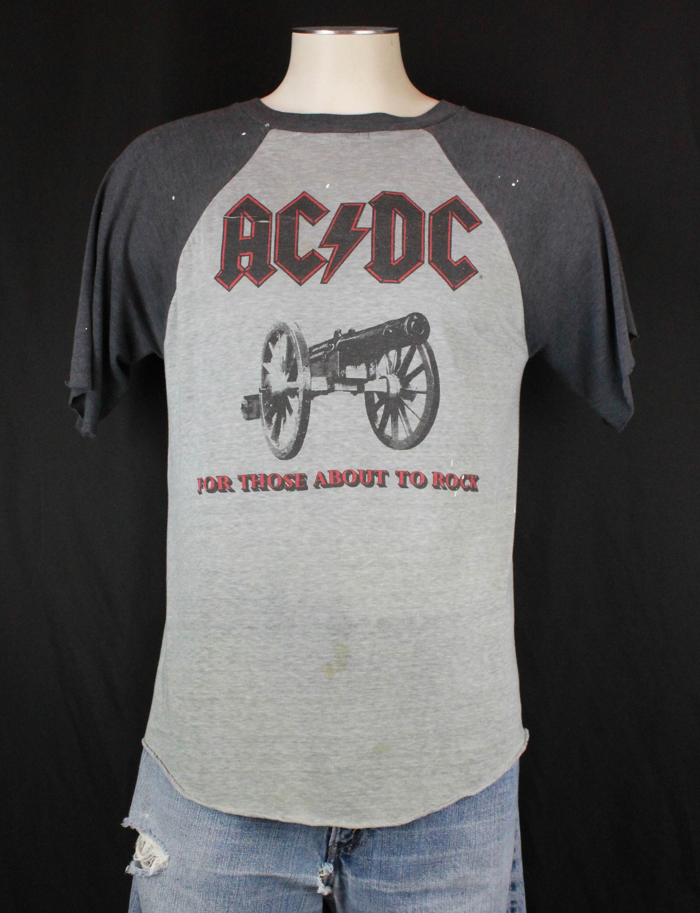 ACDC For Those About To Rock Cannon Homme Raglan Chemise Haut à Manches Longues Tour Merch ACDC For Those About To Rock Cannon Homme Raglan Chemise Haut à Manches Longues Tour Merch