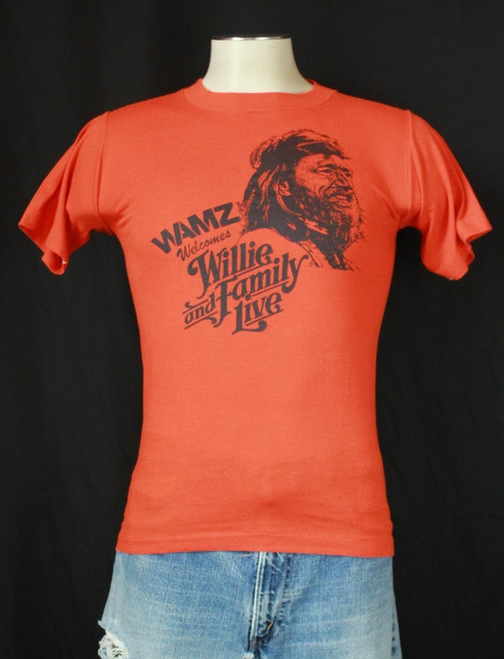 Vintage Willie Nelson Concert T Shirt 80's Live Lo