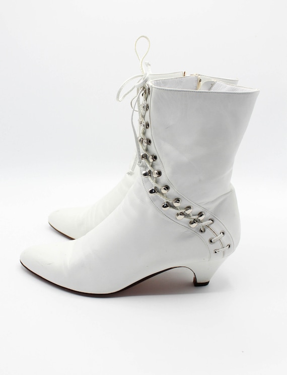 Women's Vintage 80's d'Rossanna White Leather Boot
