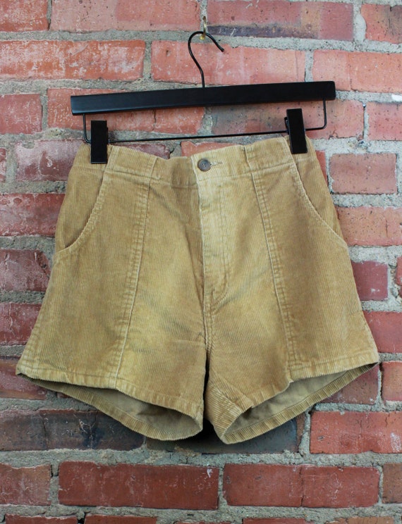 Women's Vintage 80's Corduroy Shorts Beige Medium/