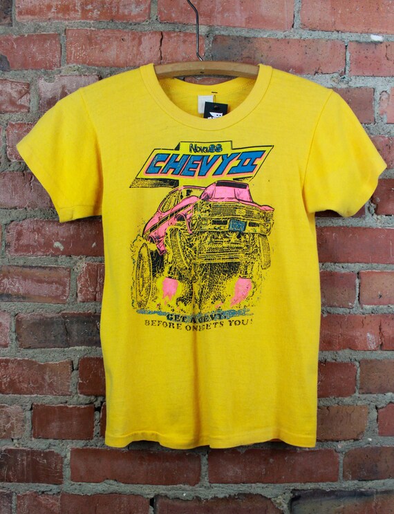 Vintage 70's Chevy Nova Debbie Graphic T Shirt Yel