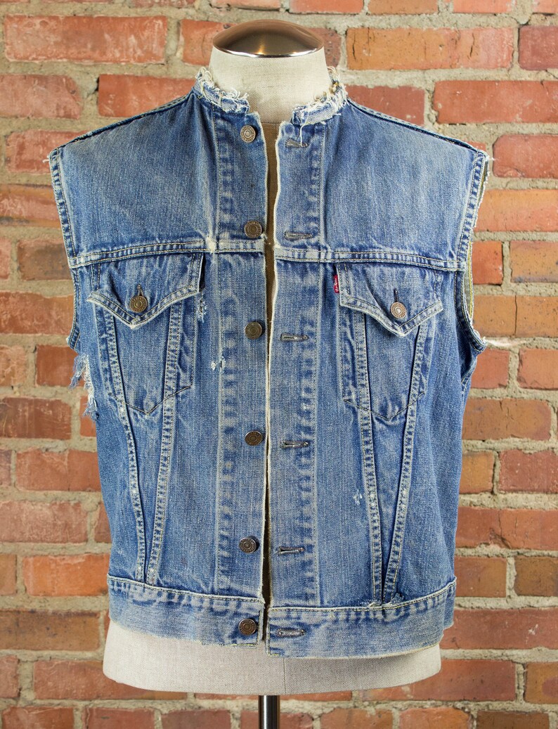 Cutoff Denim Jean Vest | Etsy 