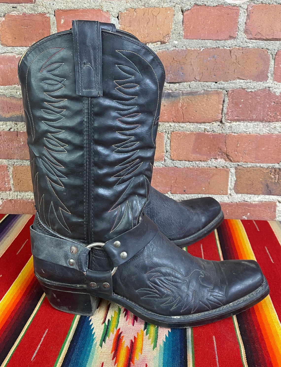 Men's Vintage 70's Sheplers Cowboy Boots Black Leather | Etsy