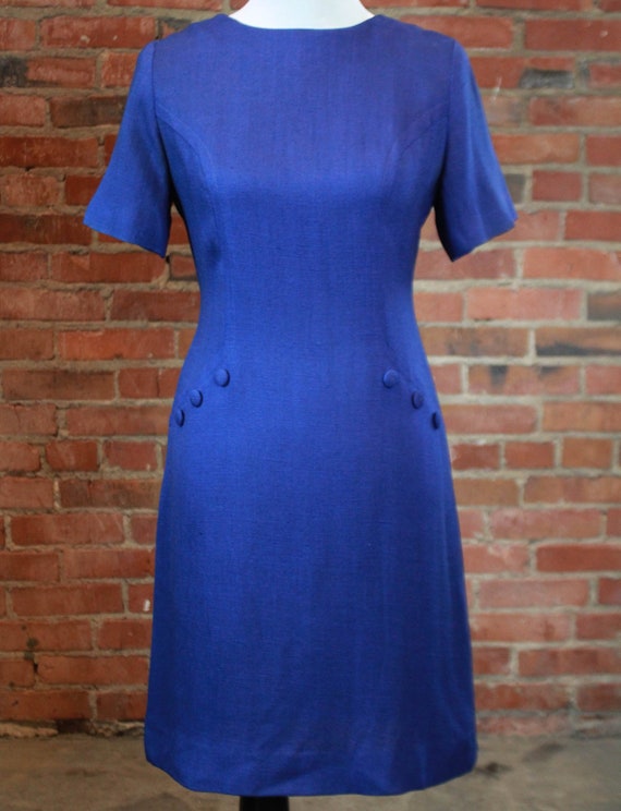 Women's Vintage 60's Blue Mod Dress Size Small Mid