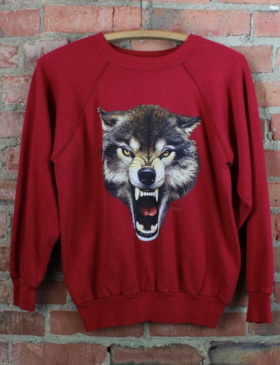 vintage wolf sweatshirt 80s - Gem