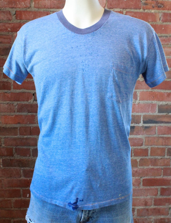 Vintage Paper Thin Blue Heathered T Shirt Unisex L