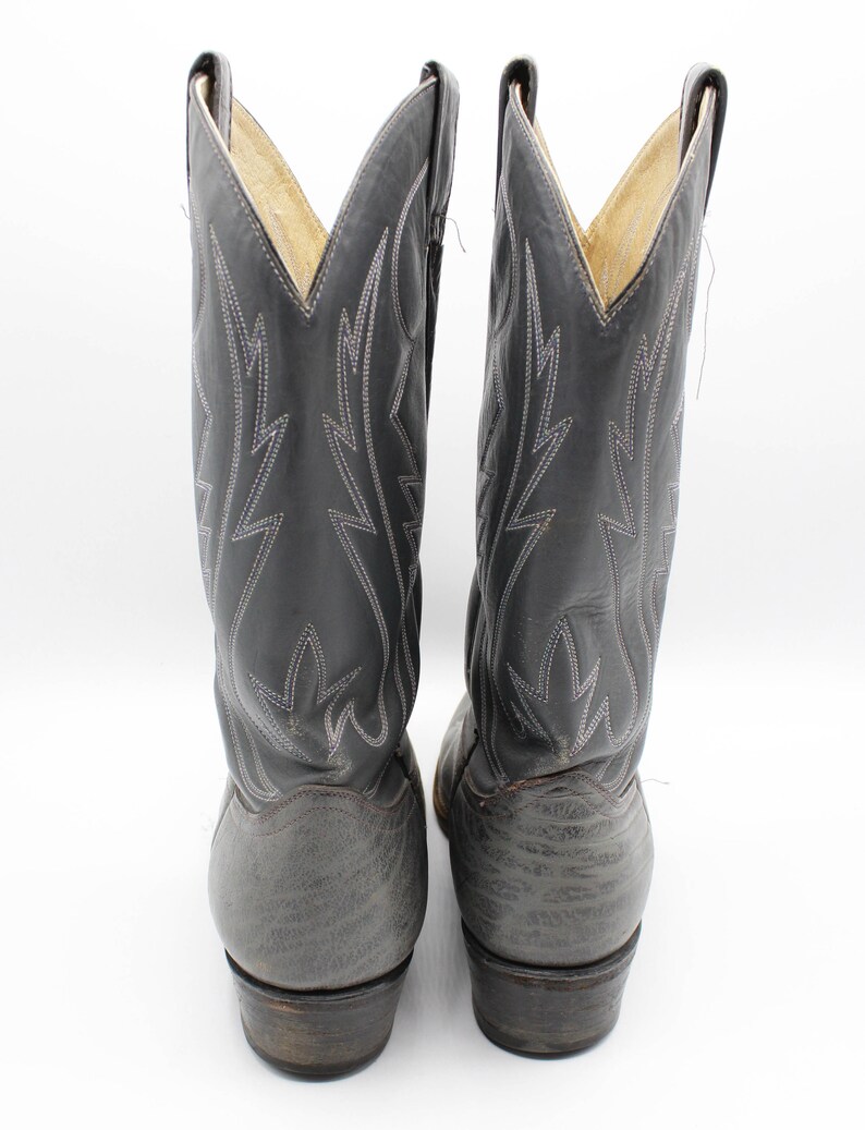 Men's Vintage 80's/90's Cowboy Boots Leather Grey | Etsy
