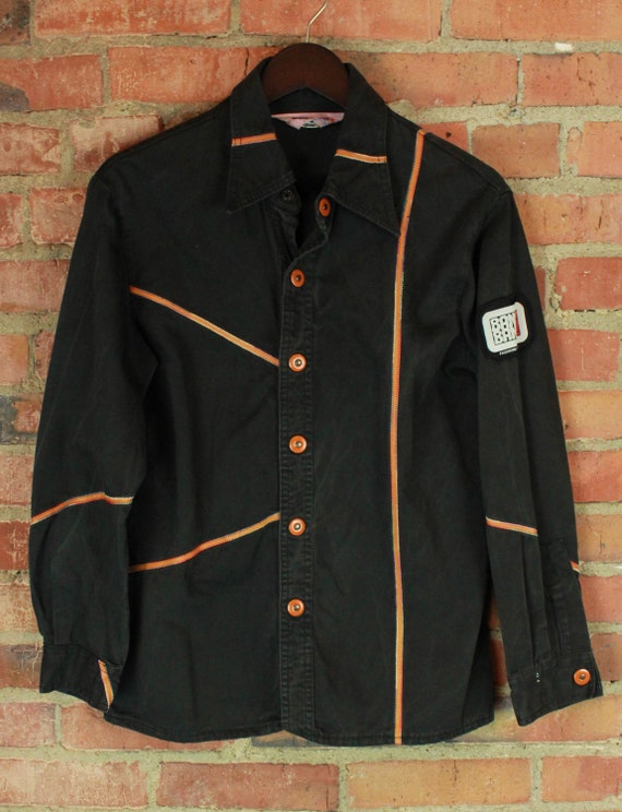 Men's Vintage 70's Faded Glory Black Denim 2 Piece
