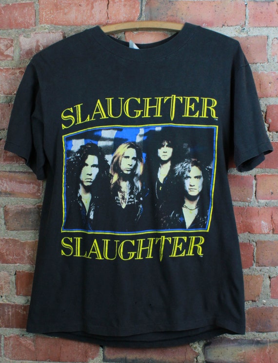 Vintage 1990 Slaughter Concert T Shirt Stick It To