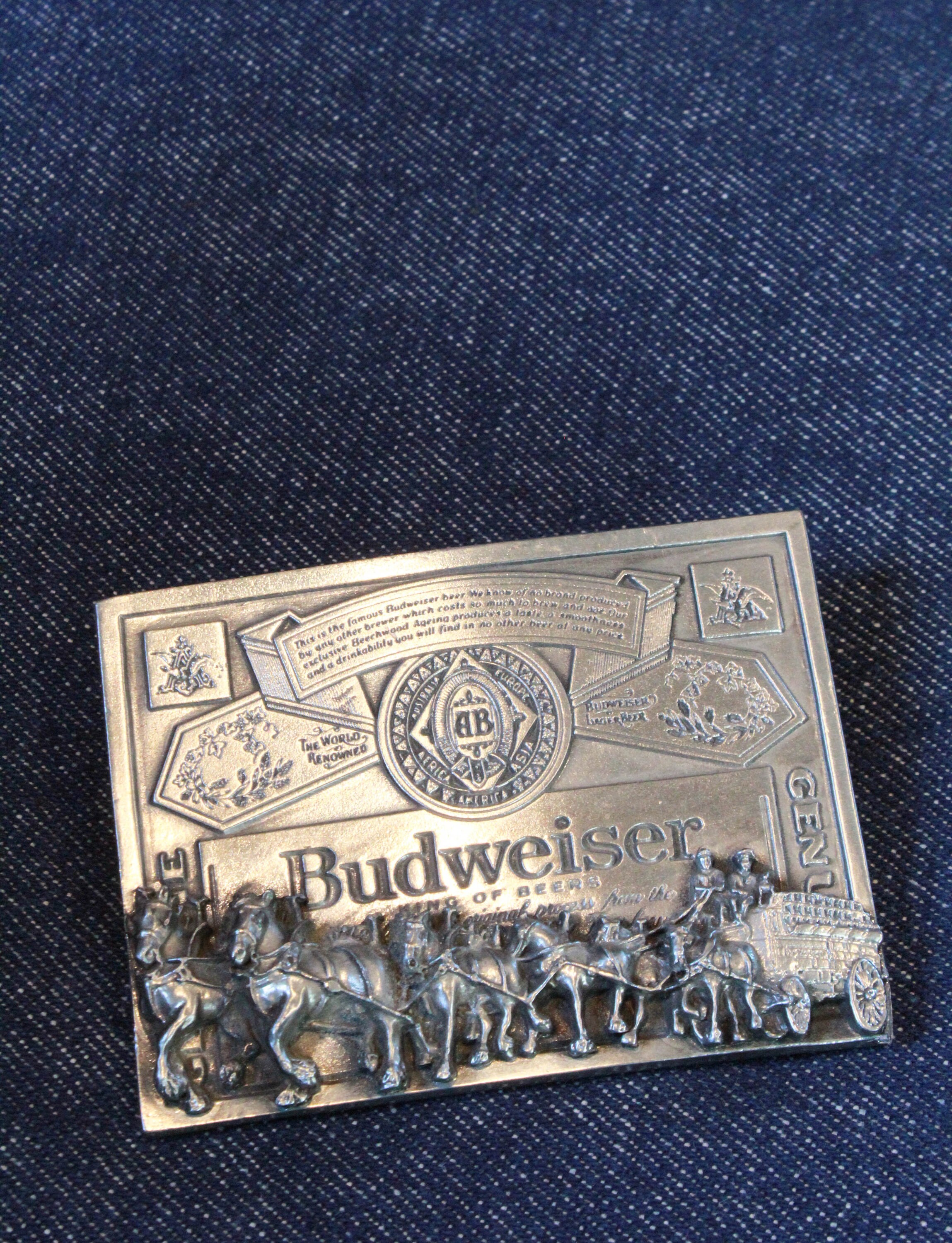 Vintage Budweiser Beer Belt Buckle Made in the USA Pewter Etsy