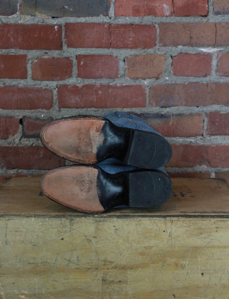 Women/'s Vintage Denim Western Cowboy Boots Size 6