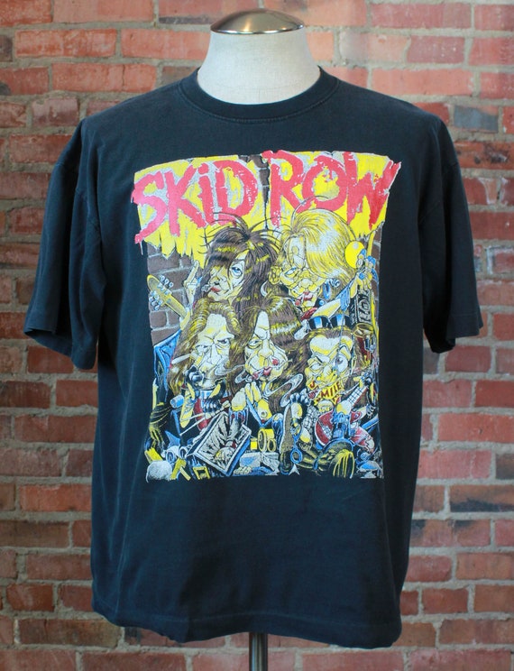 SKID ROW b-side 92 Skidrow Motley Flood GLAM METAL NEW T-Shirt Noir 