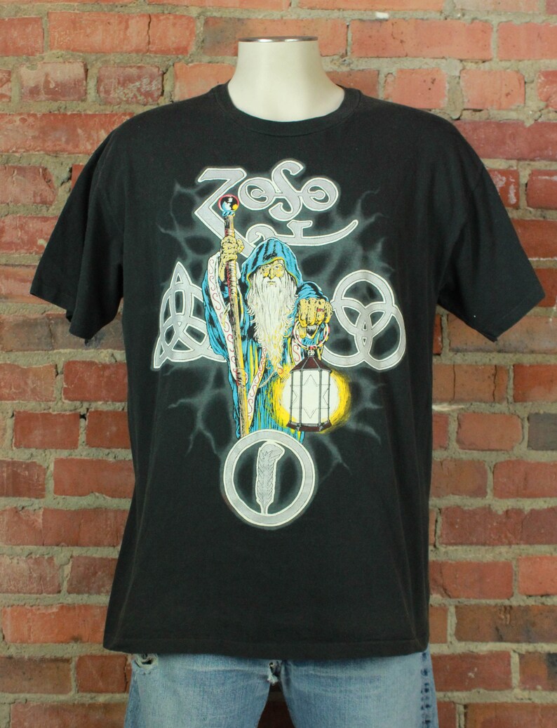Vintage Led Zeppelin Concert T Shirt 1989 Zoso Wizard Unisex Etsy