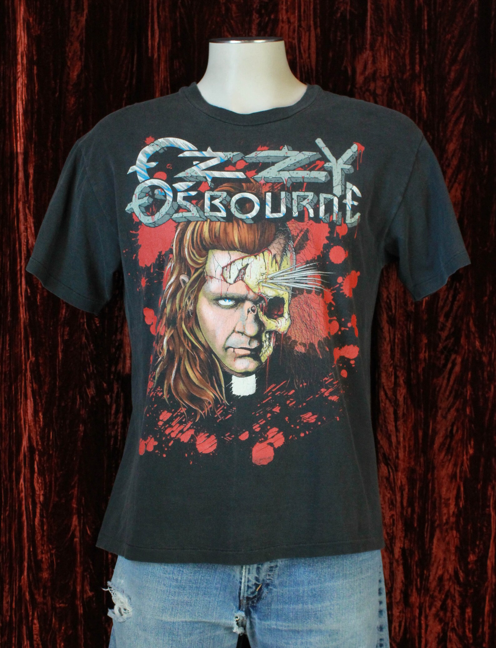 Vintage Ozzy Osbourne Concert T Shirt 80's Spike Skull | Etsy