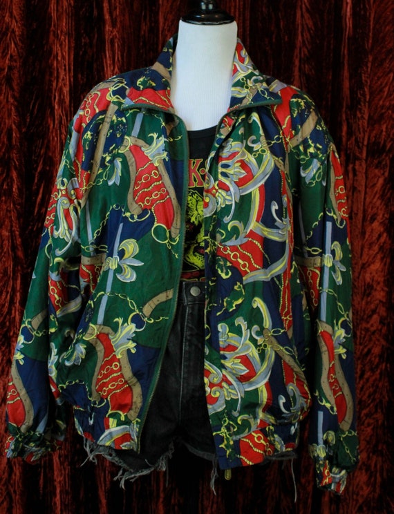 Vintage 80's Silk Bomber Jacket Fuda International