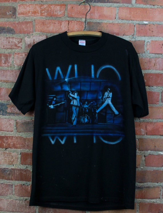 Vintage 80's The Who Concert T Shirt Blue Black Ai