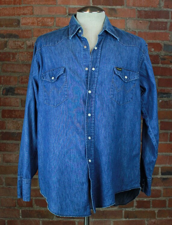 Men's Vintage 50's Wrangler Western Shirt Denim Pe